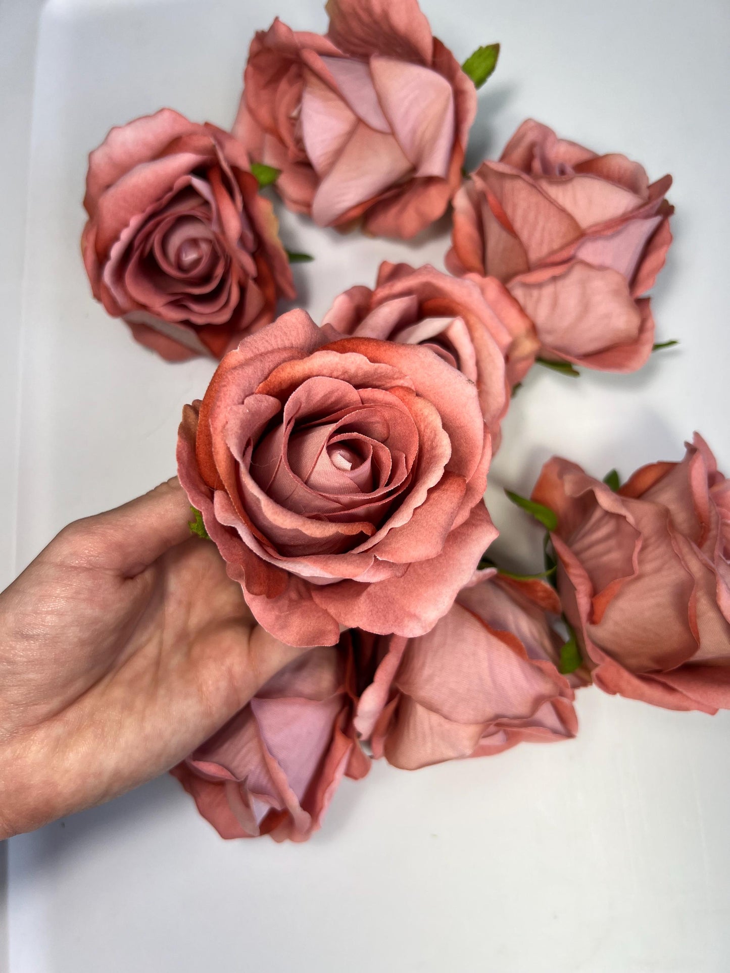 Dusty Rose Flower Heads Artificial Dusty Coral Flower Silk Mauve Rose Dusty Craft Supplies Flower Heads Blush Pink Roses Wedding DIY