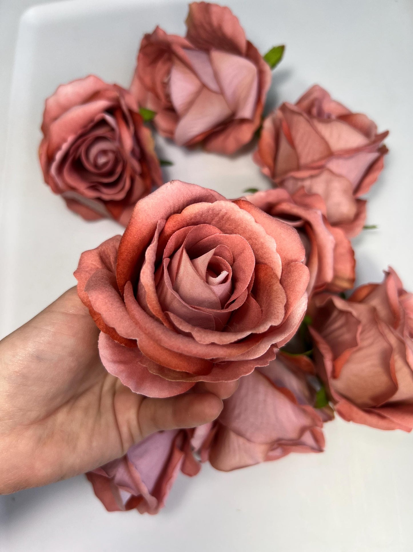 Dusty Rose Flower Heads Artificial Dusty Coral Flower Silk Mauve Rose Dusty Craft Supplies Flower Heads Blush Pink Roses Wedding DIY