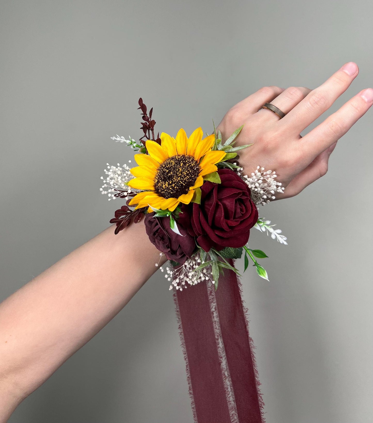 Sunflower Boutonniere Burgundy Wedding Sunflowers Boutonnière Groom Maroon Sunflower Groomamen Boutonniere Prom Yellow Sunflower Artificial