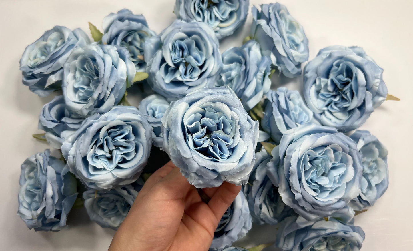 Blue Peony Artificial Flower Heads Sky Blue Peonies Silk Flowers Wedding Light Blue Peony Small Heads DIY Craft Supplies Flowers Blue Fake