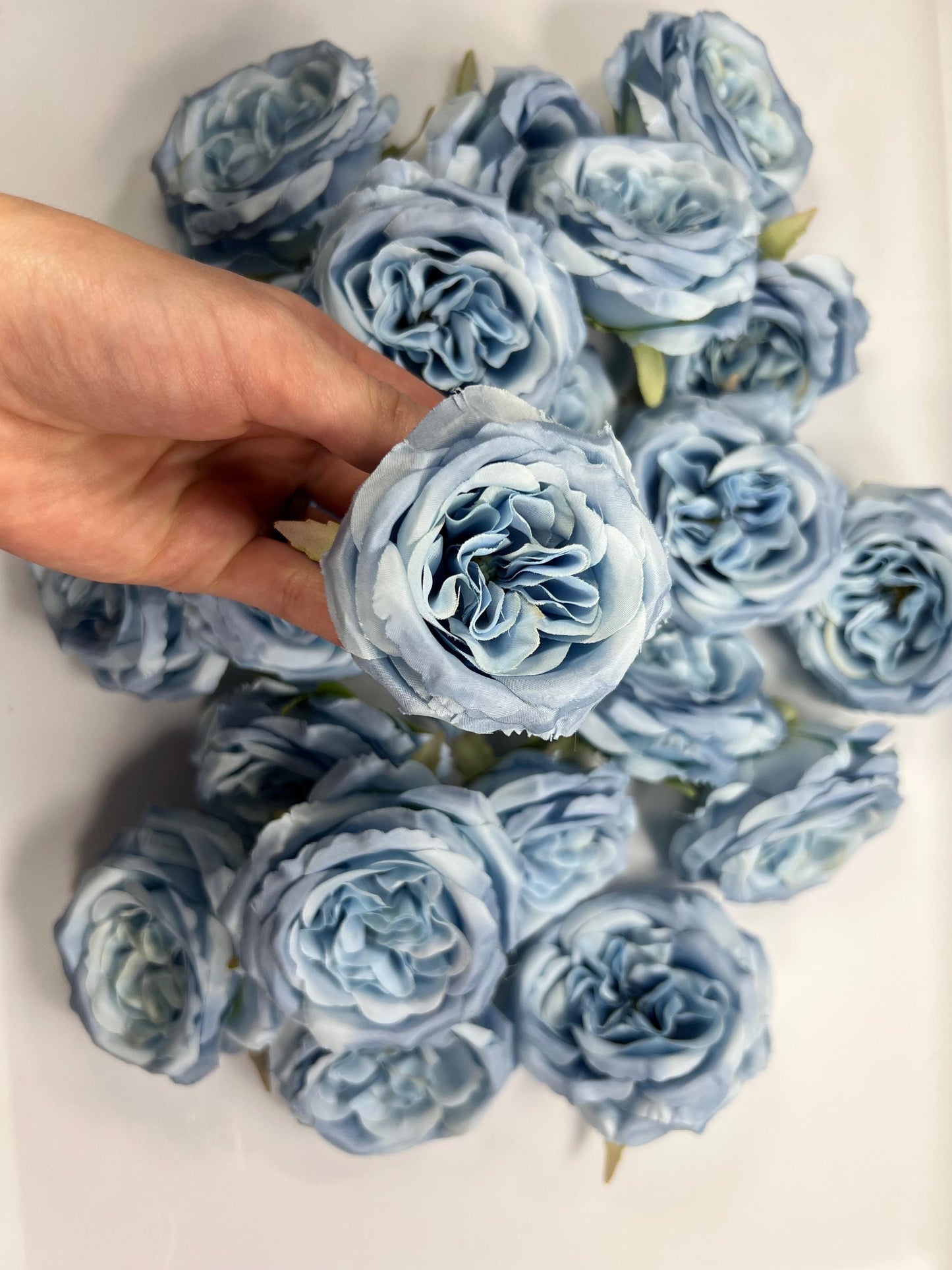 Blue Peony Artificial Flower Heads Sky Blue Peonies Silk Flowers Wedding Light Blue Peony Small Heads DIY Craft Supplies Flowers Blue Fake