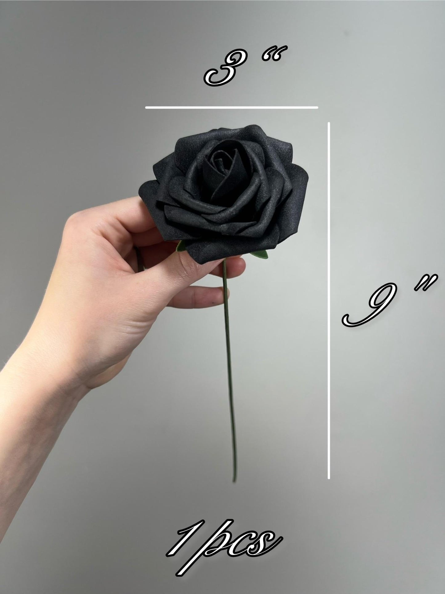 Black Flower Head Wedding Decor Black Small Artiticial Flower Rose Wedding DIY Craft Supplies Wedding Black Flower Head Black Foam