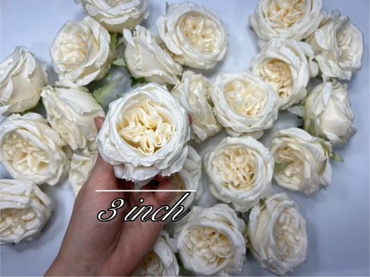 White Peony Artificial Flower Heads Ivory Peonies Silk Flowers Wedding White Peony Small Heads DIY Craft Supplies Ivory Flowers Heads Fake