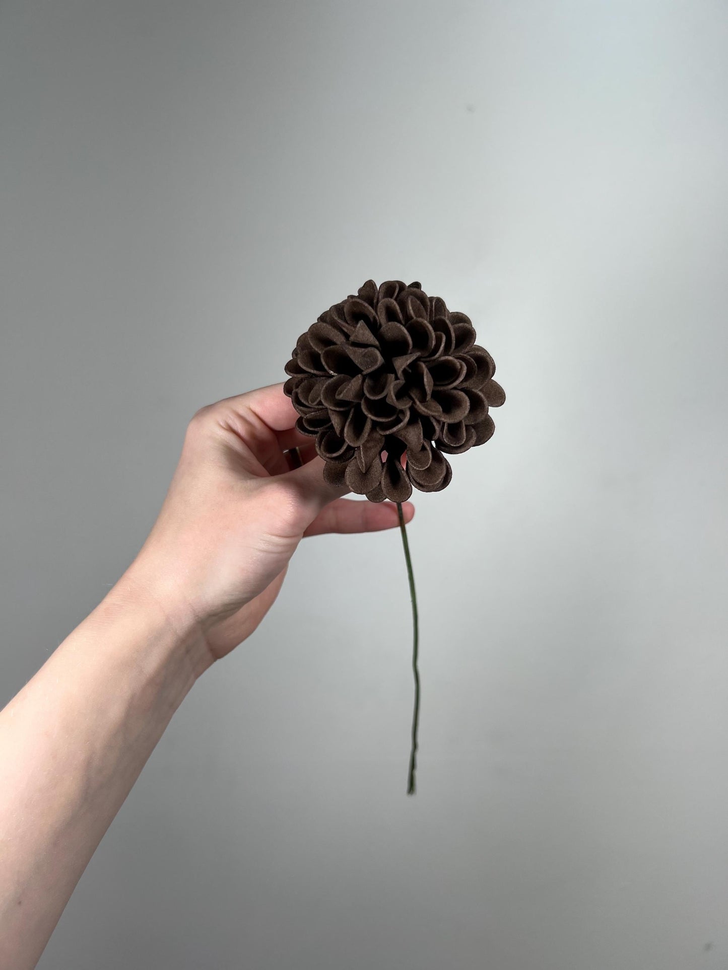 Brown Flower Artificial Wedding DIY Craft Supplies Brown Dahlia Wedding Dark Brown Flower Head with Stem Fake Flowers Chocolate Dahlia