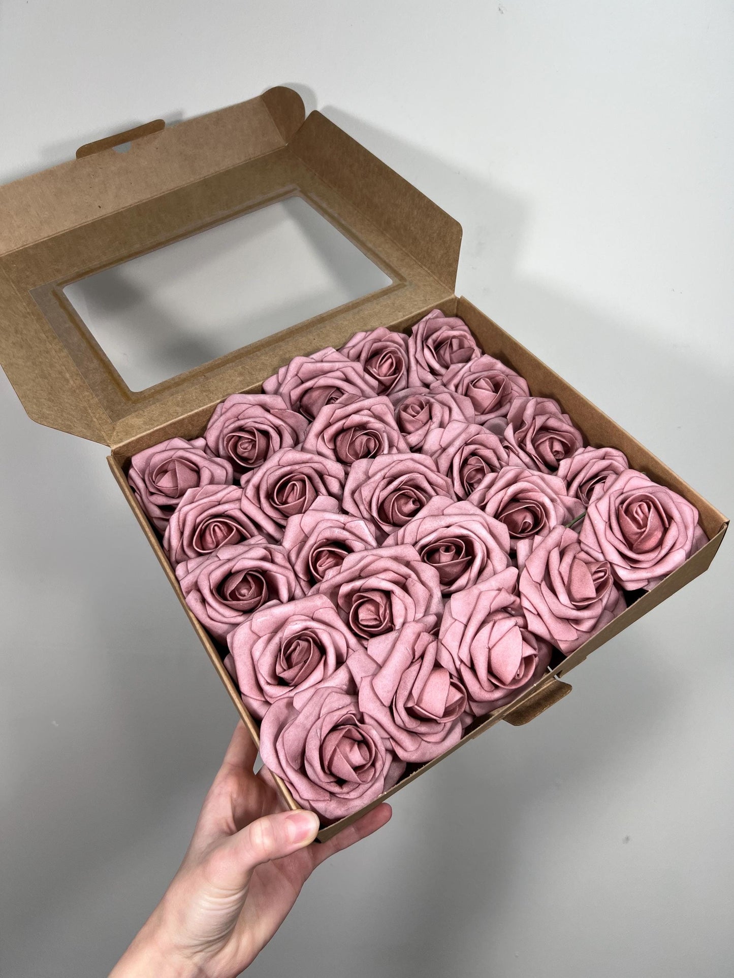 Dusty Rose Flower Artificial Wedding DIY Craft Supplies Mauve Roses Wedding Dusty Pink Flower Head with Stem Fake Flowers Blush Pink Roses
