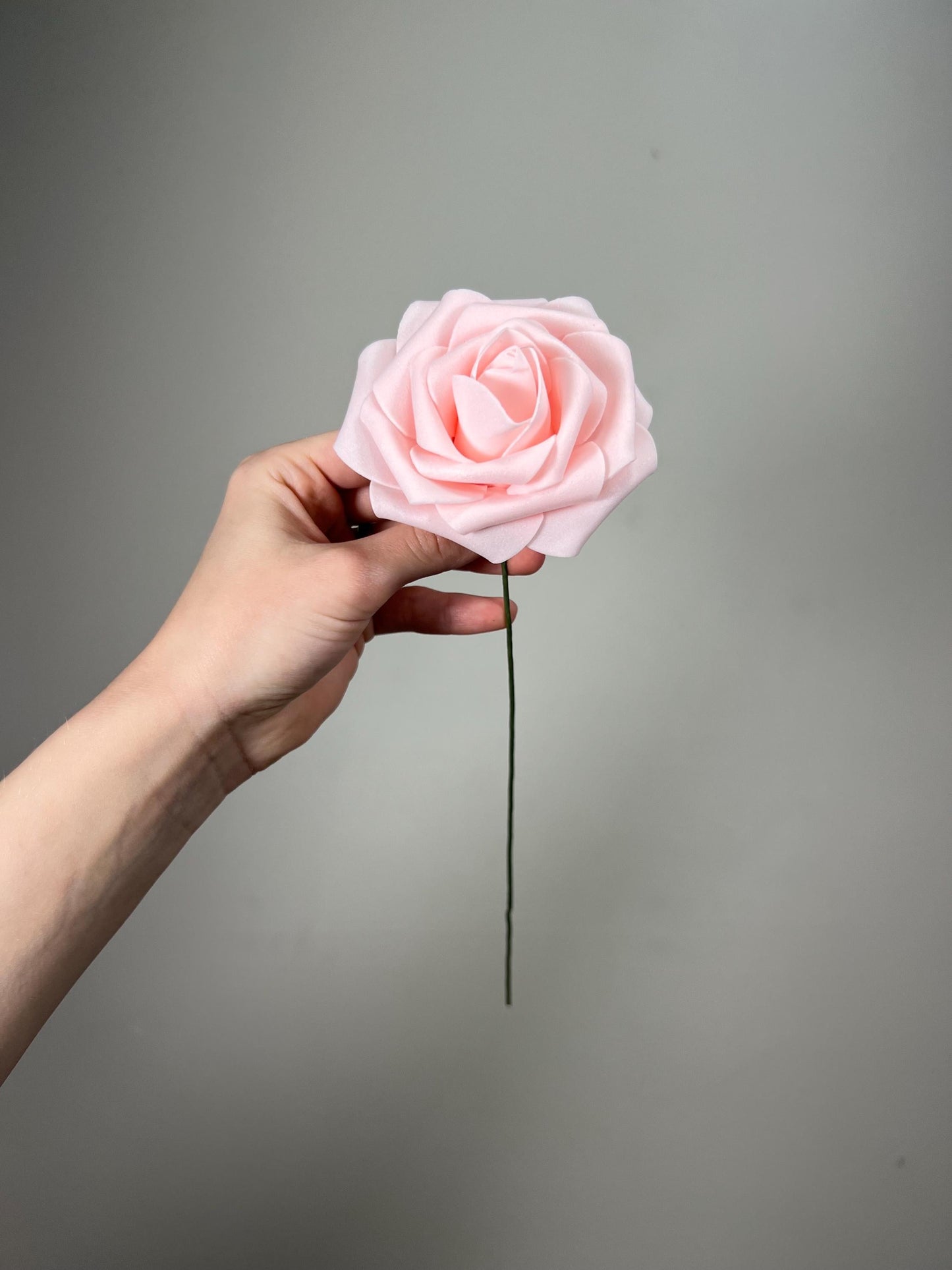 Pink Flower Artificial Wedding DIY Craft Supplies Pink Roses Wedding Baby Pink Flower Head with Stem Fake Flowers Blush Pink Soft Roses