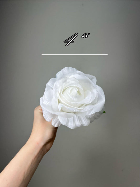 White Rose Flower Heads Wedding Pure White Rose Artificial Snow White Silk Roses White Home Decor Off-White Roses Wedding DIY Craft Flowers