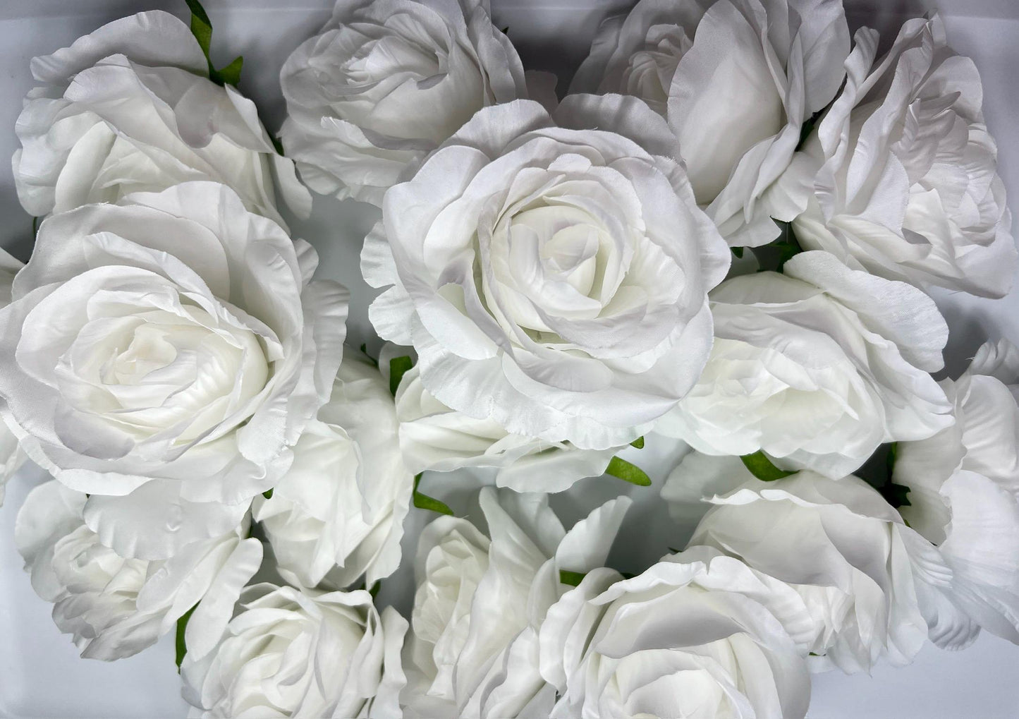 White Rose Flower Heads Wedding Pure White Rose Artificial Snow White Silk Roses White Home Decor Off-White Roses Wedding DIY Craft Flowers