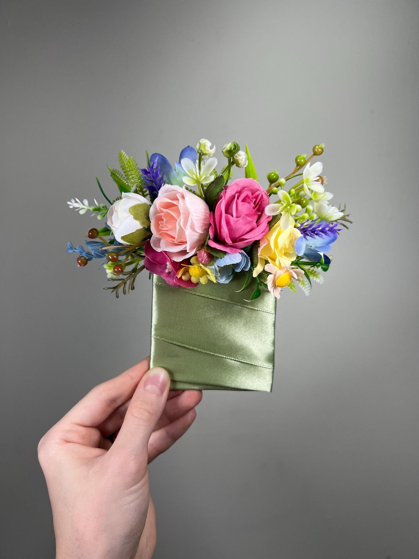 Colorful Pocket Boutonniere Wedding Rustic Pink Yellow Blue Square Boutonniere Groom Blush Spring Groosmmen Pocket Boutonniere Hot Pink