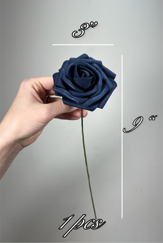 Navy Blue Flower Head Wedding Decor Dark Blue Small Flower Rose Wedding DIY Craft Supplies Artiricial Navy Blue Flowers Heads Dark Blue