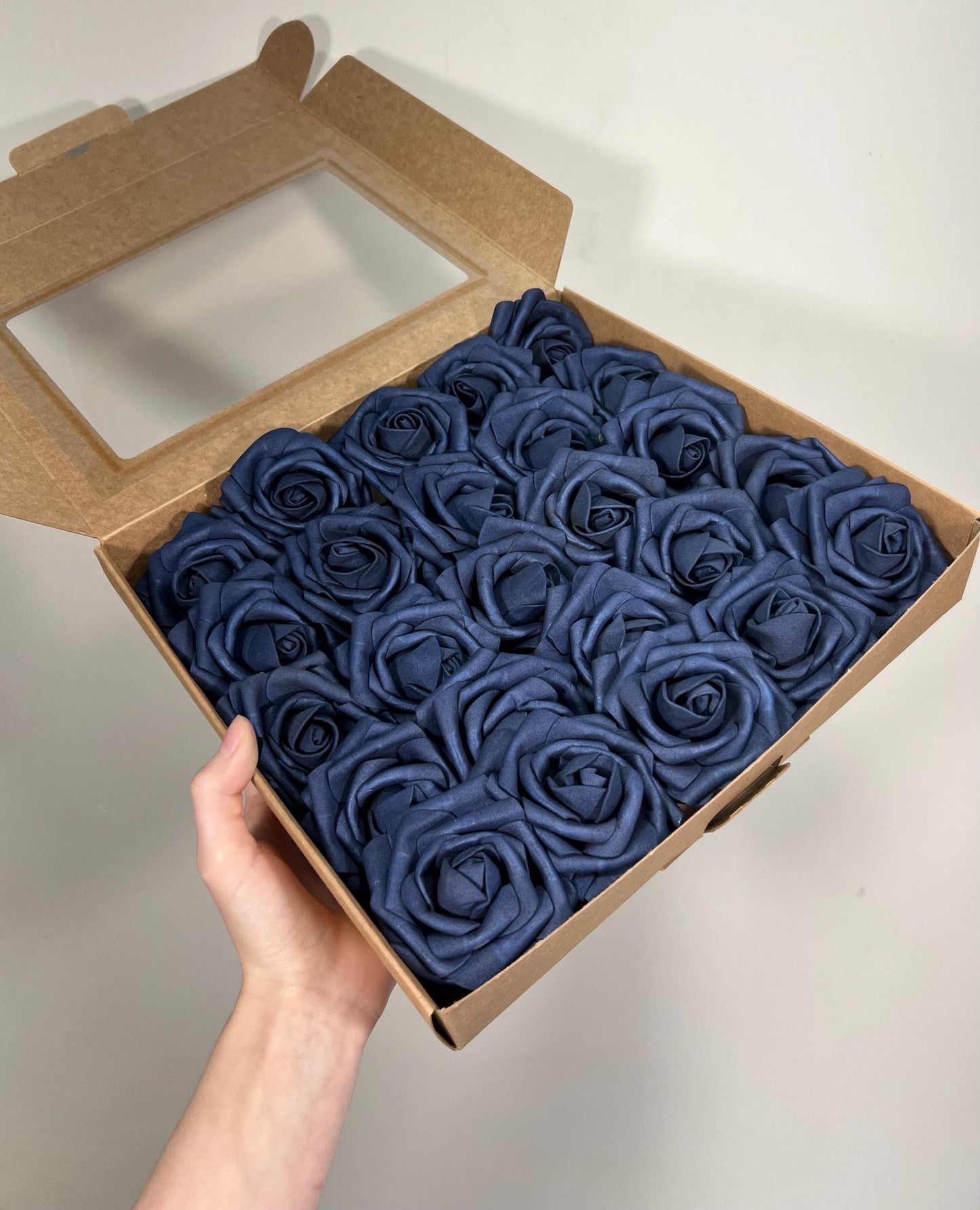 Navy Blue Flower Head Wedding Decor Dark Blue Small Flower Rose Wedding DIY Craft Supplies Artiricial Navy Blue Flowers Heads Dark Blue