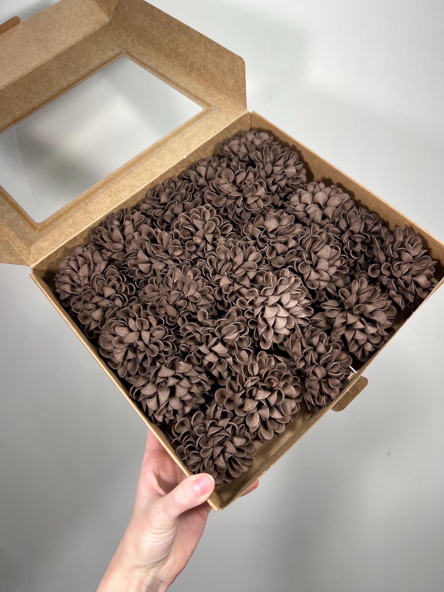 Brown Flower Artificial Wedding DIY Craft Supplies Brown Dahlia Wedding Dark Brown Flower Head with Stem Fake Flowers Chocolate Dahlia