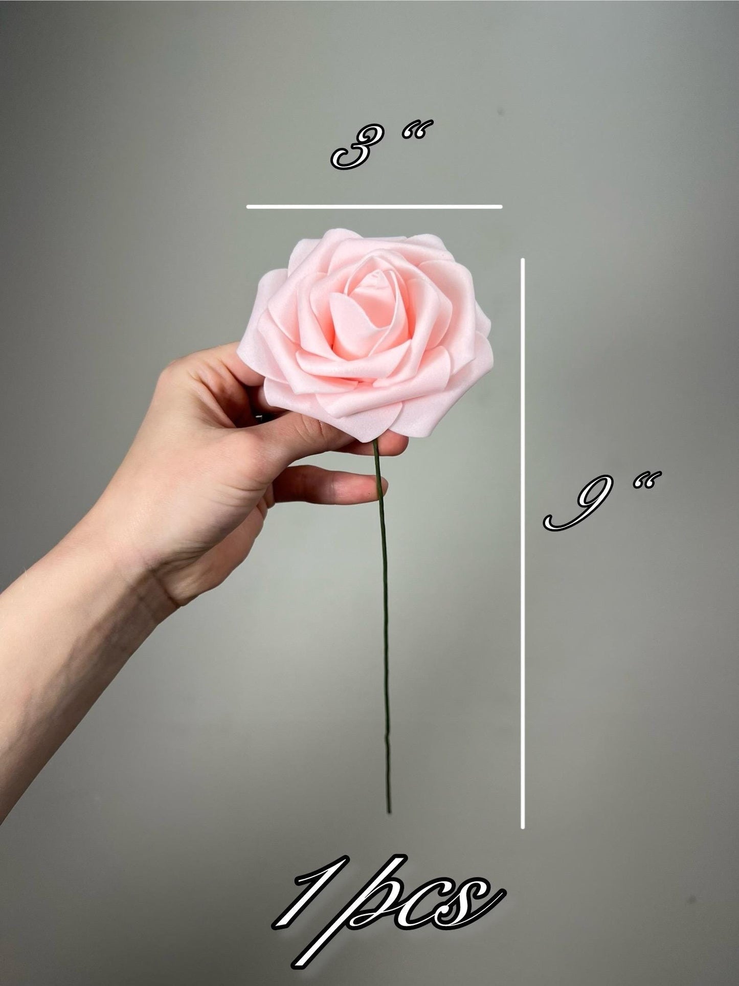 Pink Flower Artificial Wedding DIY Craft Supplies Pink Roses Wedding Baby Pink Flower Head with Stem Fake Flowers Blush Pink Soft Roses