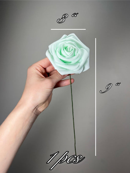 Mint Green Flower Head Wedding Decor Light Mint Small Flower Rose Wedding DIY Craft Supplies Wedding Aqua Mint Flower Head Sea Glass Rose