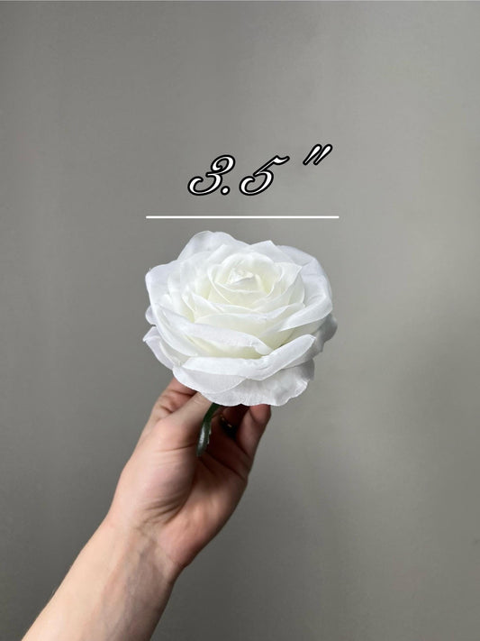 White Rose Flower Heads Wedding White Rose Artificial Snow White Silk Roses White Home Decor Off-White Roses Wedding DIY Craft Supply