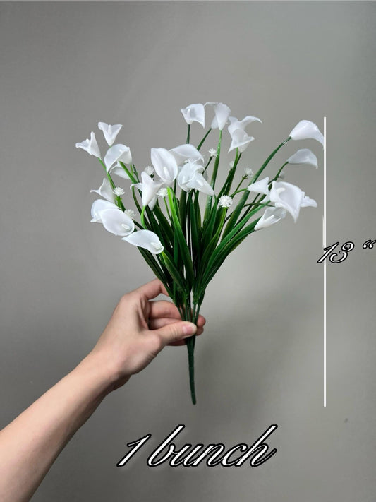 Calla Lily Bunch Artiticial Flowers Wedding Calla Lilies Faux Flowers White Calla Lily Spray DIY Flowers Home Decor Mini Calla Lily Stem