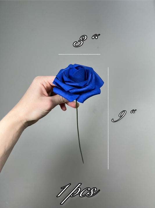 Royal Blue Flower Head Wedding Decor Dark Blue Small Flower Rose Wedding DIY Craft Supplies Wedding Deep Blue Flower Head Artiticial Rose