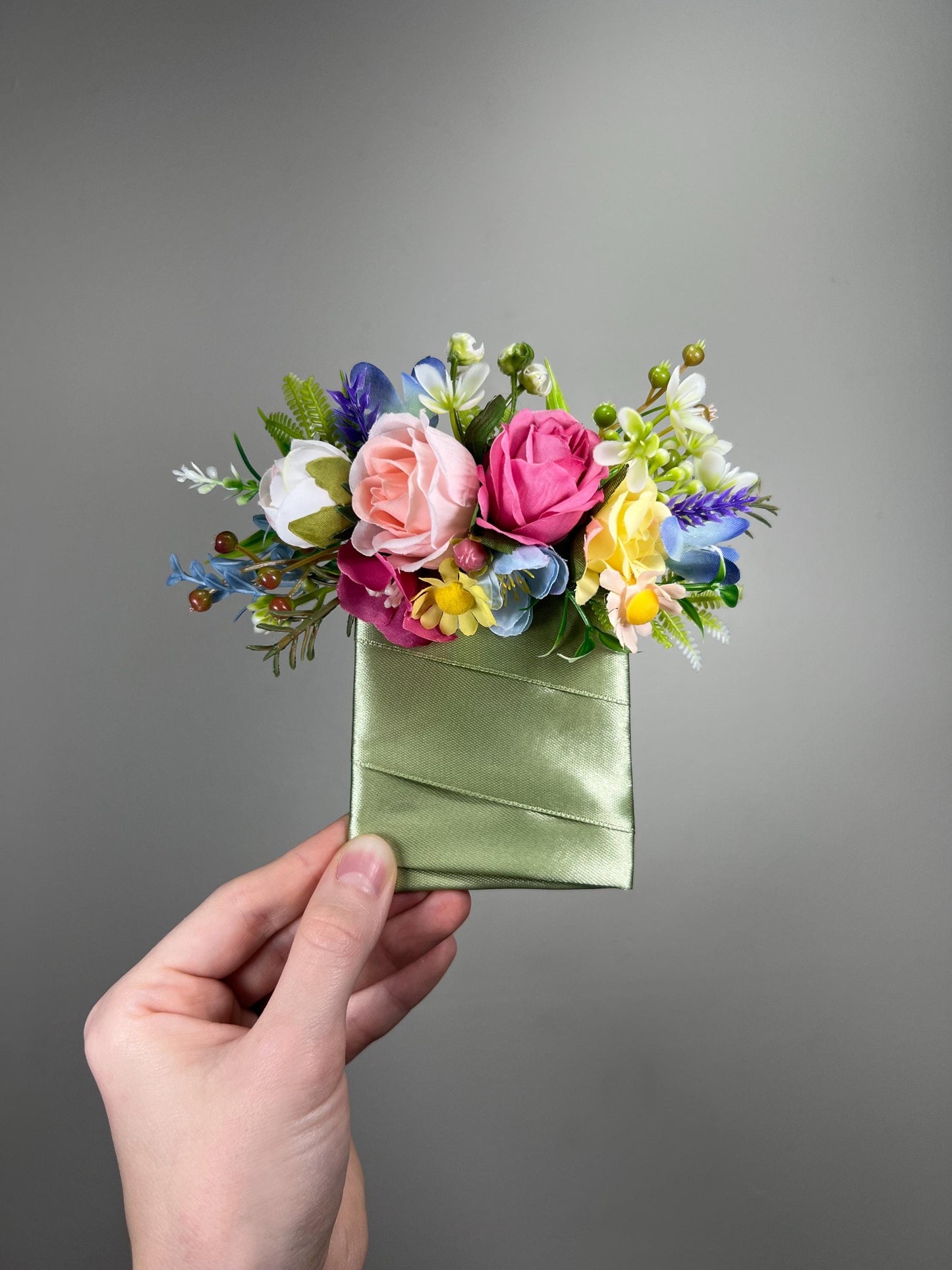 Colorful Pocket Boutonniere Wedding Rustic Pink Yellow Blue Square Boutonniere Groom Blush Spring Groosmmen Pocket Boutonniere Hot Pink