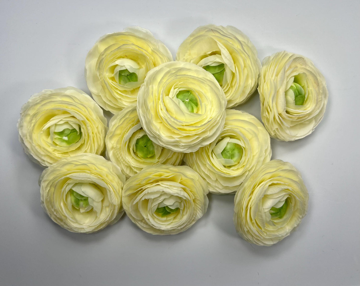 Yellow Ranunculus Flower Heads Wedding Bright Yellow Sunny Flowers Artificial DIY Craft Supplies Buttercup Rununculus Heads Silk Flowers