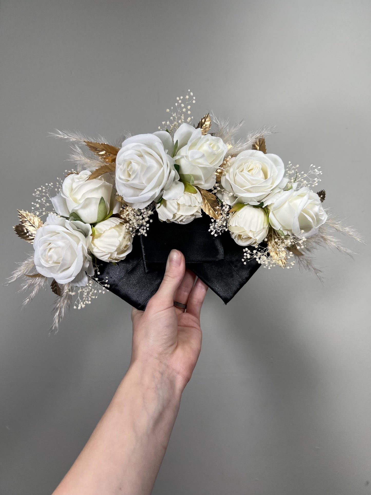 White Pocket Boutonniere Baby Breath Groom Boutonnière Boho White Square Groomsmen Boutonniere Ivory Gold Pampas Grass Artificial Flower