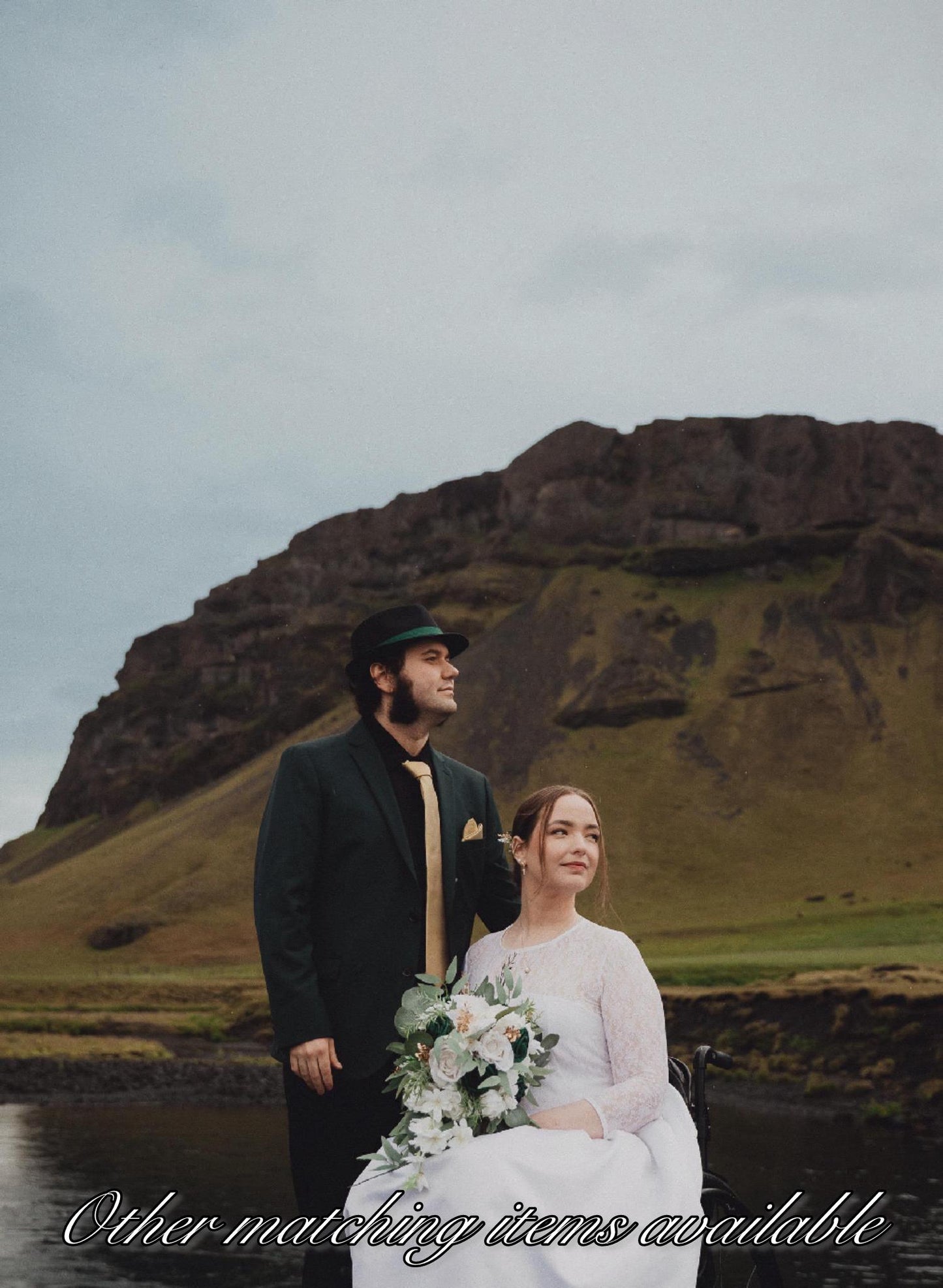 Emerald Green Gold Wedding Hoop White Ivory Hoop Hunter Green Bridesmaids Ring Wreath Flower Girl Hoop Dark Green Gold Flower Hoop