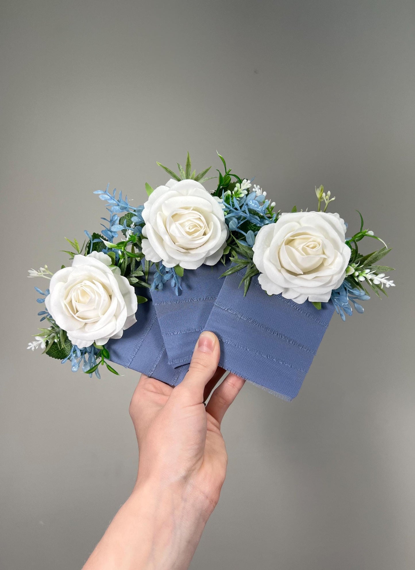 White Blue Pocket Boutonniere Wedding Dusty Blue Ivory Groom Boutonnière Square White Groomsmen Sky Blue Boutonniere Pocket Artiticial