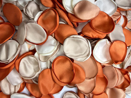 Burnt Orange Petals Wedding Decor Flower Girl Petals Terracotta Ivory Aisle Decor Flower Petals Rust Ceremony Decor Confetti Petals Flower