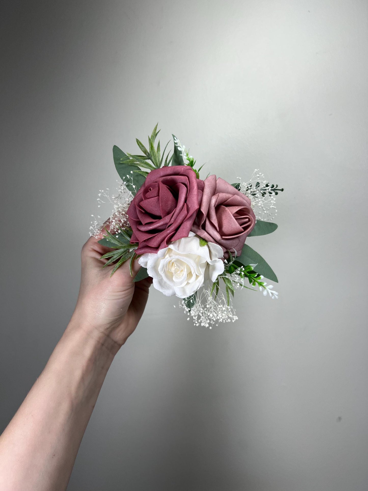 Dusty Rose Cake Flower Decor Wedding Mauve Flower Cake Arrangement White Dusty Rose Cake Decoration Ivory Blush Mauve Artificial Flower