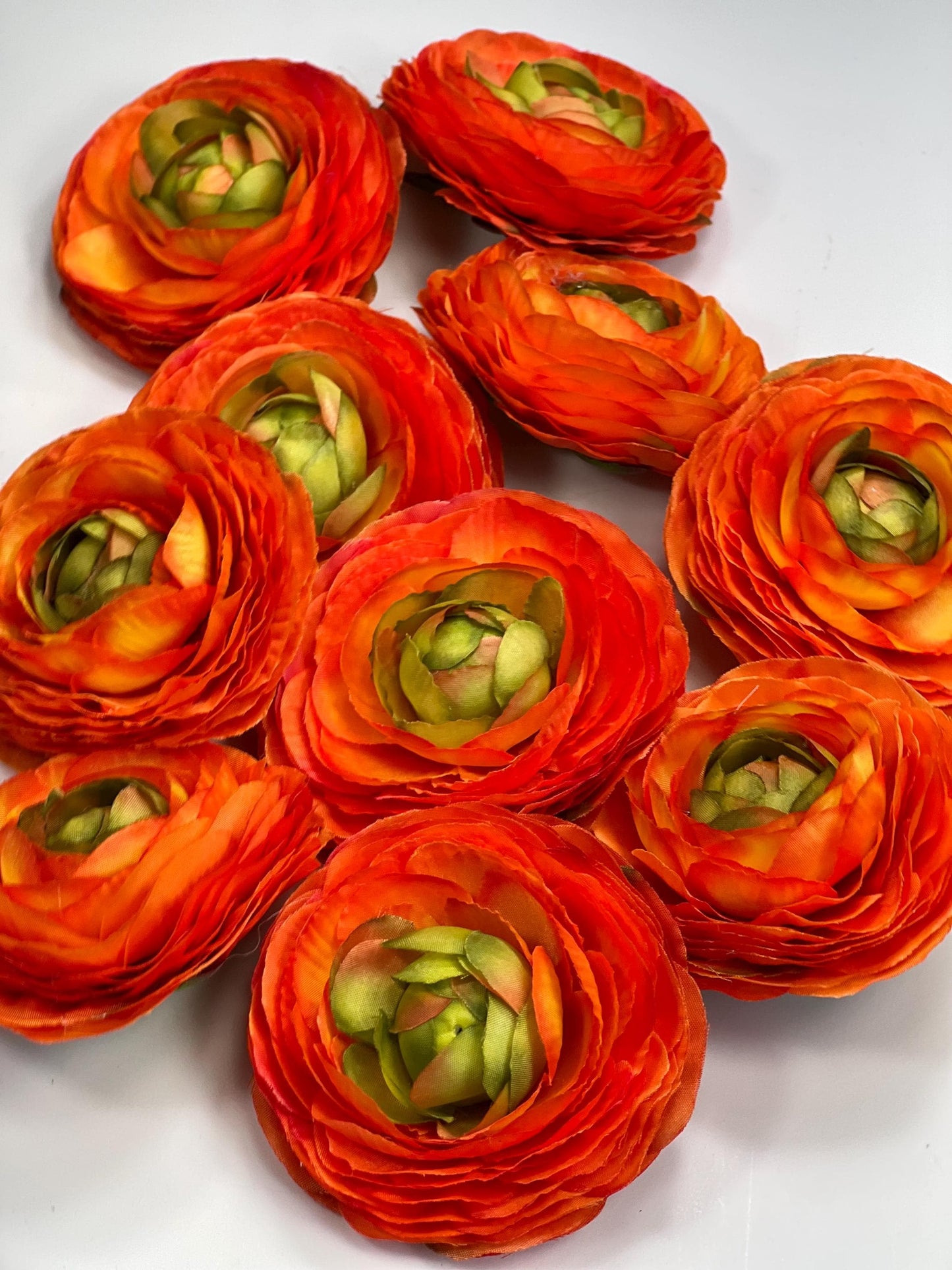 Red Ranunculus Flower Heads Wedding Bright Red Flowers Artificial DIY Craft Supplies Rununculus Heads Red Faux Decor Silk Flowers Scarlet
