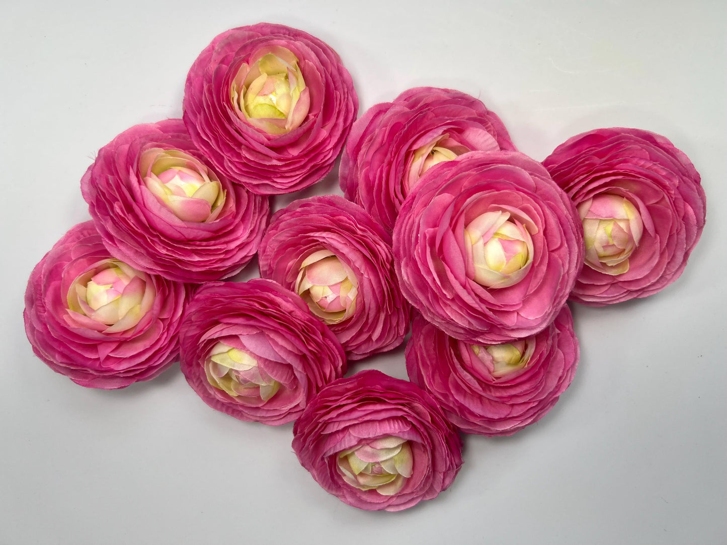 Cream Ranunculus Flower Heads Wedding Ivory Flowers Artificial DIY Craft Supplies Rununculus Heads Off-White Faux Decor Silk Flowers