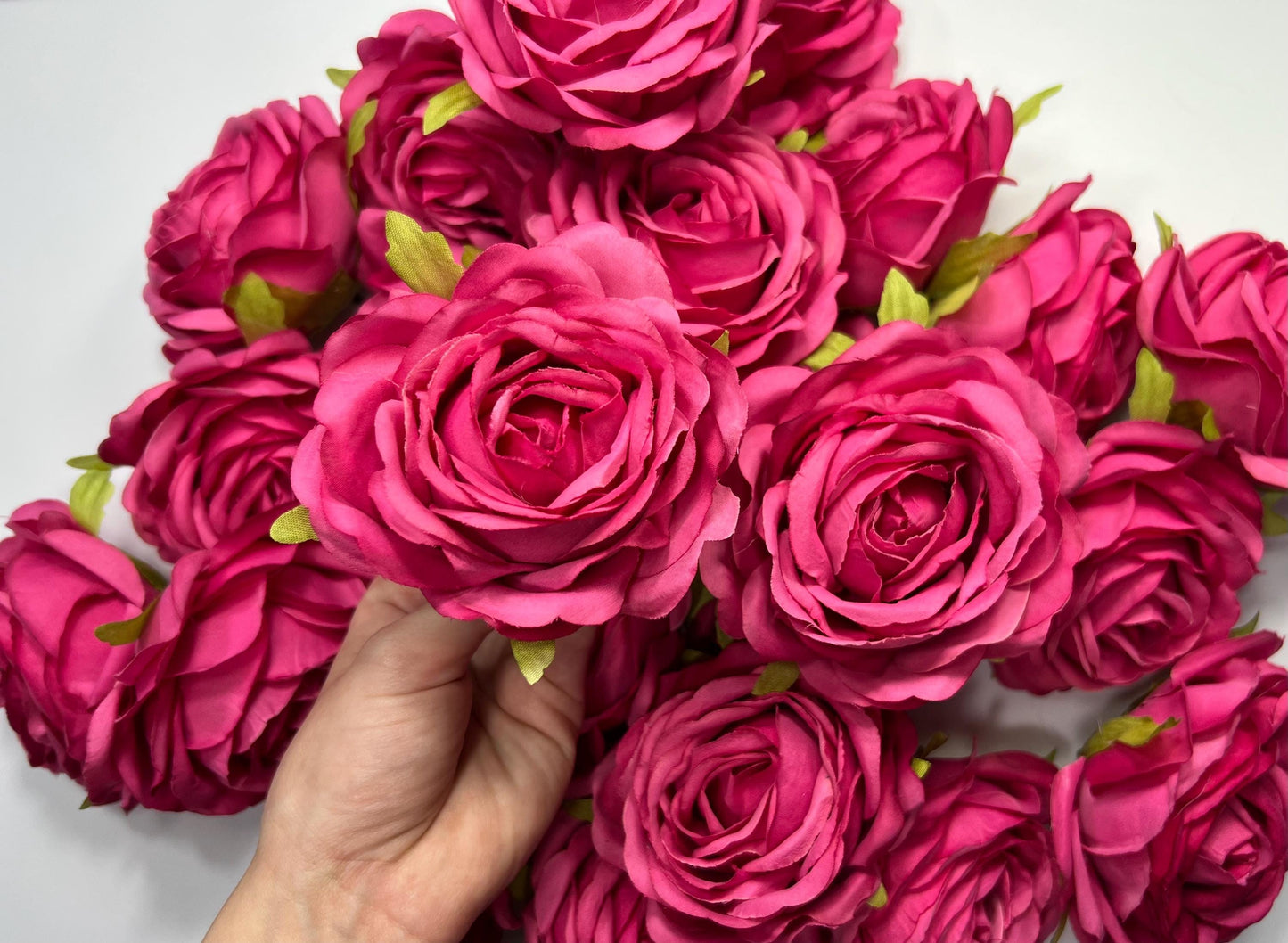 Hot Pink Flower Heads Wedding Fuchsia Artificial Flowers Wedding Pink Rose Head Silk Home Decor Magenta Flower Heads Artificial Hot Pink