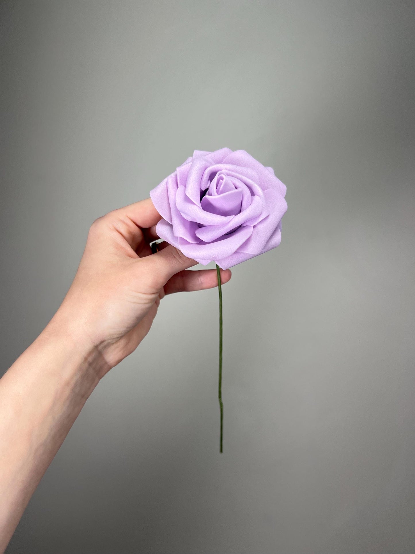 Lavender Flower Artificial Wedding DIY Craft Supplies Purple Rose Wedding Mauve Flower Head with Stem Fake Flowers Lilac Rose Heads