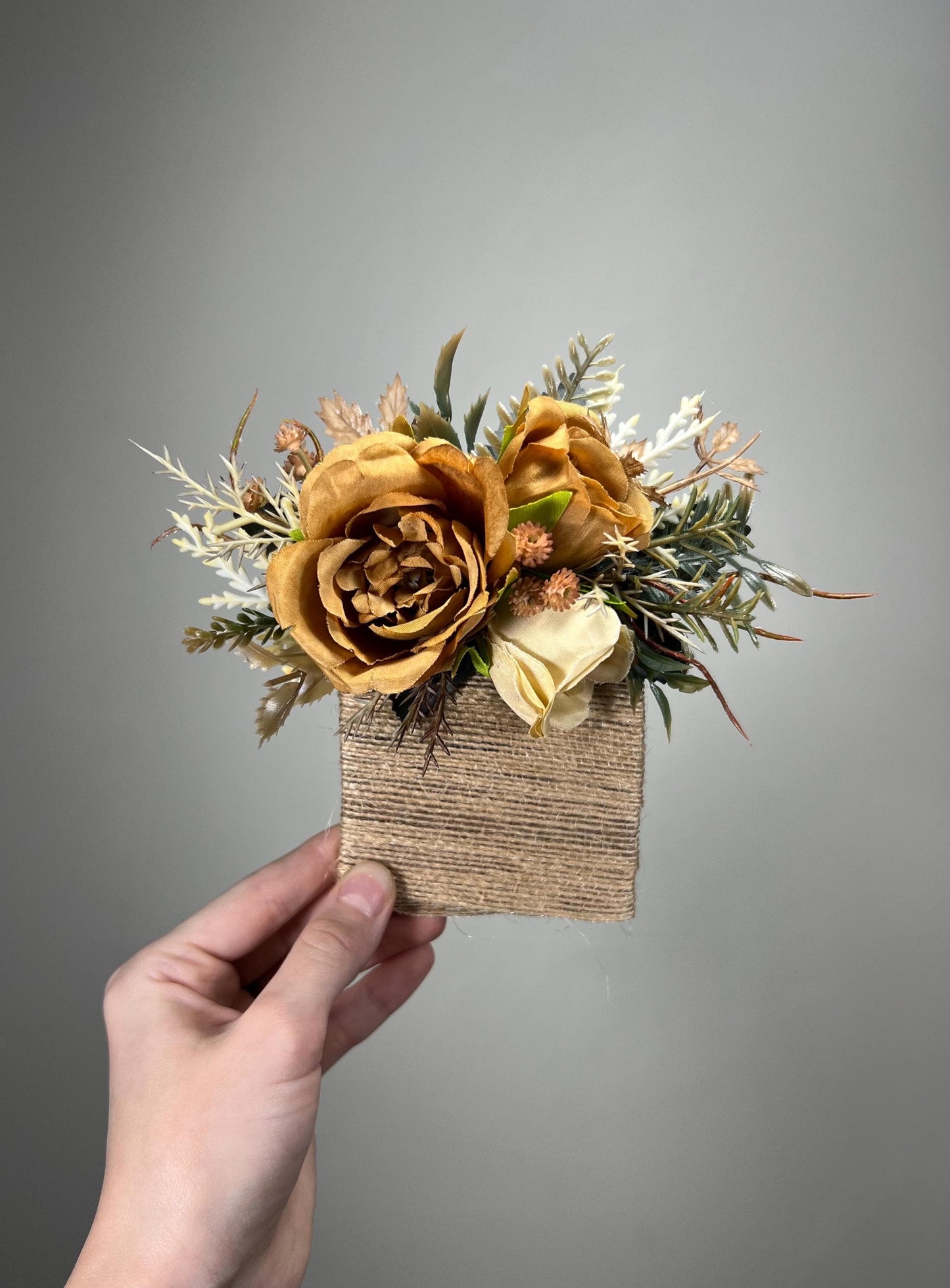Rustic Pocket Boutonniere Wedding Beige Brown Groom Square Boutonniere Fall Cream Pocket Boutonnière Groomsmen Tan Mustard Yellow Golden