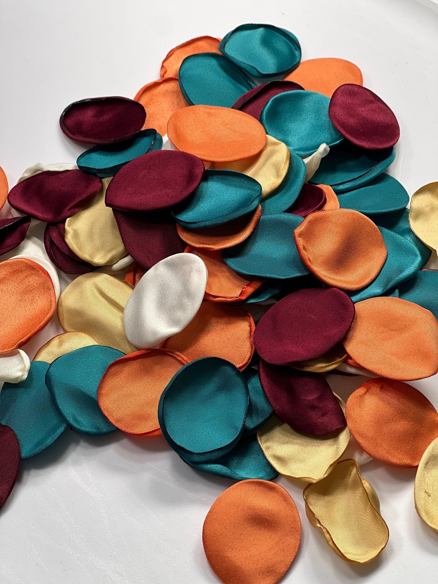 Teal Orange Burgundy Petals Wedding Decor Flower Girl Rose Petals Teal Blue Terracotta Wine Red Wedding Aisle Decor Flower Rust Confett