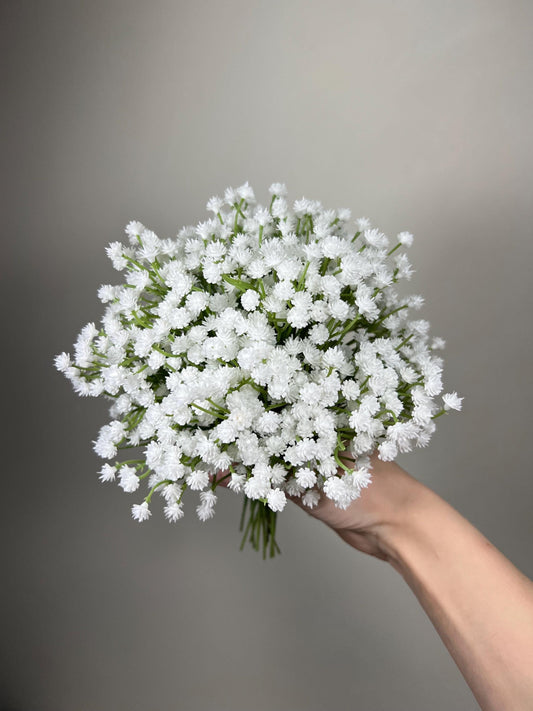 Babyโs Breath Bouquet Artificial Flowers Gypsophila DIY Wedding White Baby Breath Fake Home Decor Floral Accessories Bundle Faux Realistic