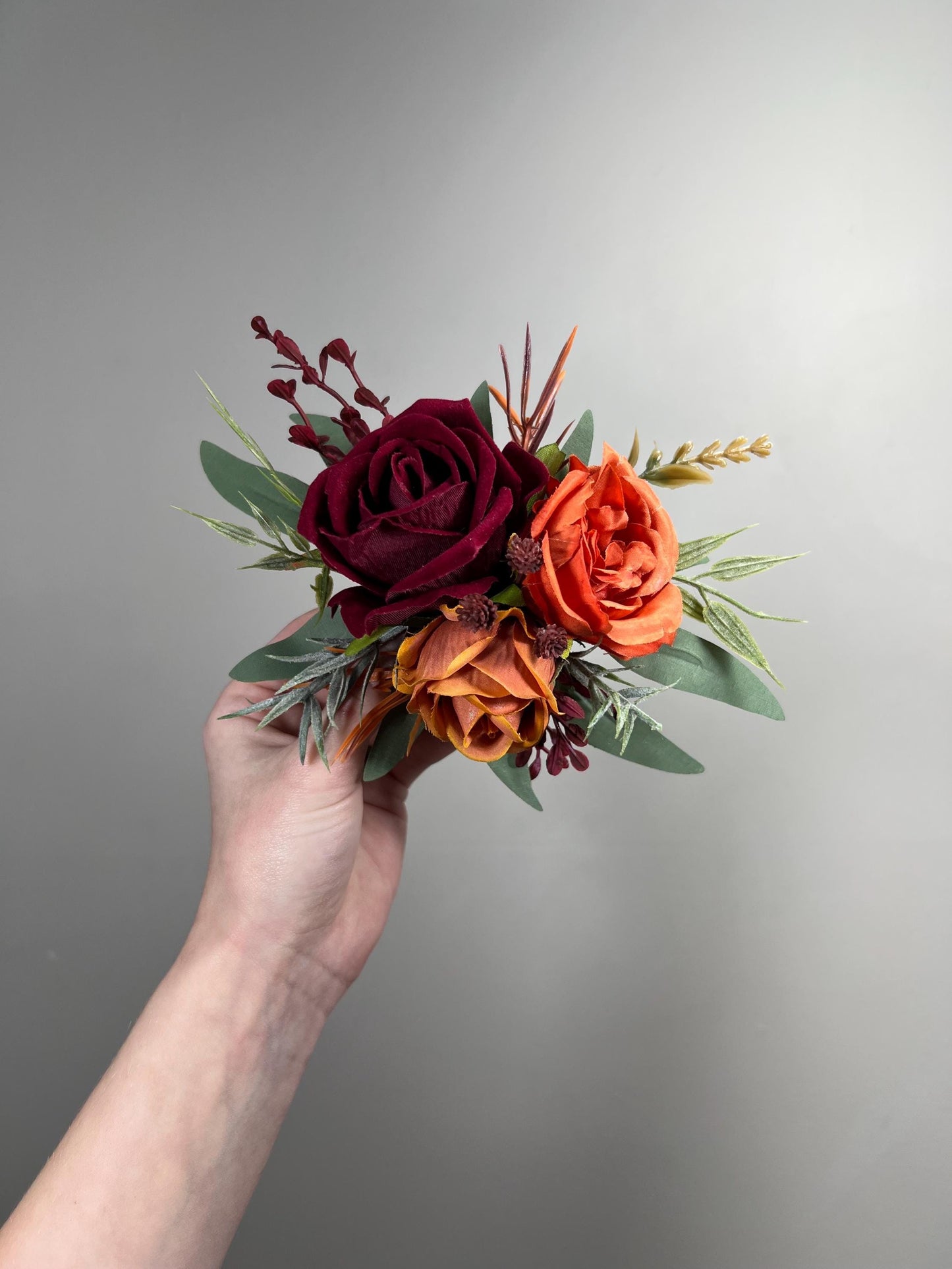 Orange Burgundy Cake Decor Flower Artificial Wedding Terracotta Rust Cake Flower Arrangement Maroon Burnt Orange Sage Green Silk Flower Cake