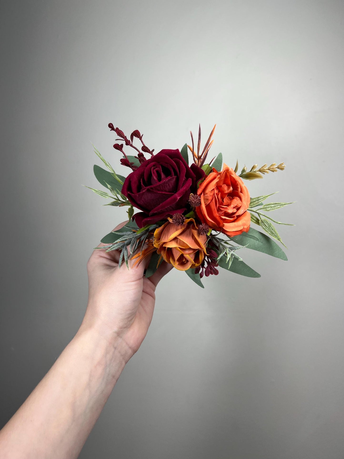 Orange Burgundy Cake Decor Flower Artificial Wedding Terracotta Rust Cake Flower Arrangement Maroon Burnt Orange Sage Green Silk Flower Cake