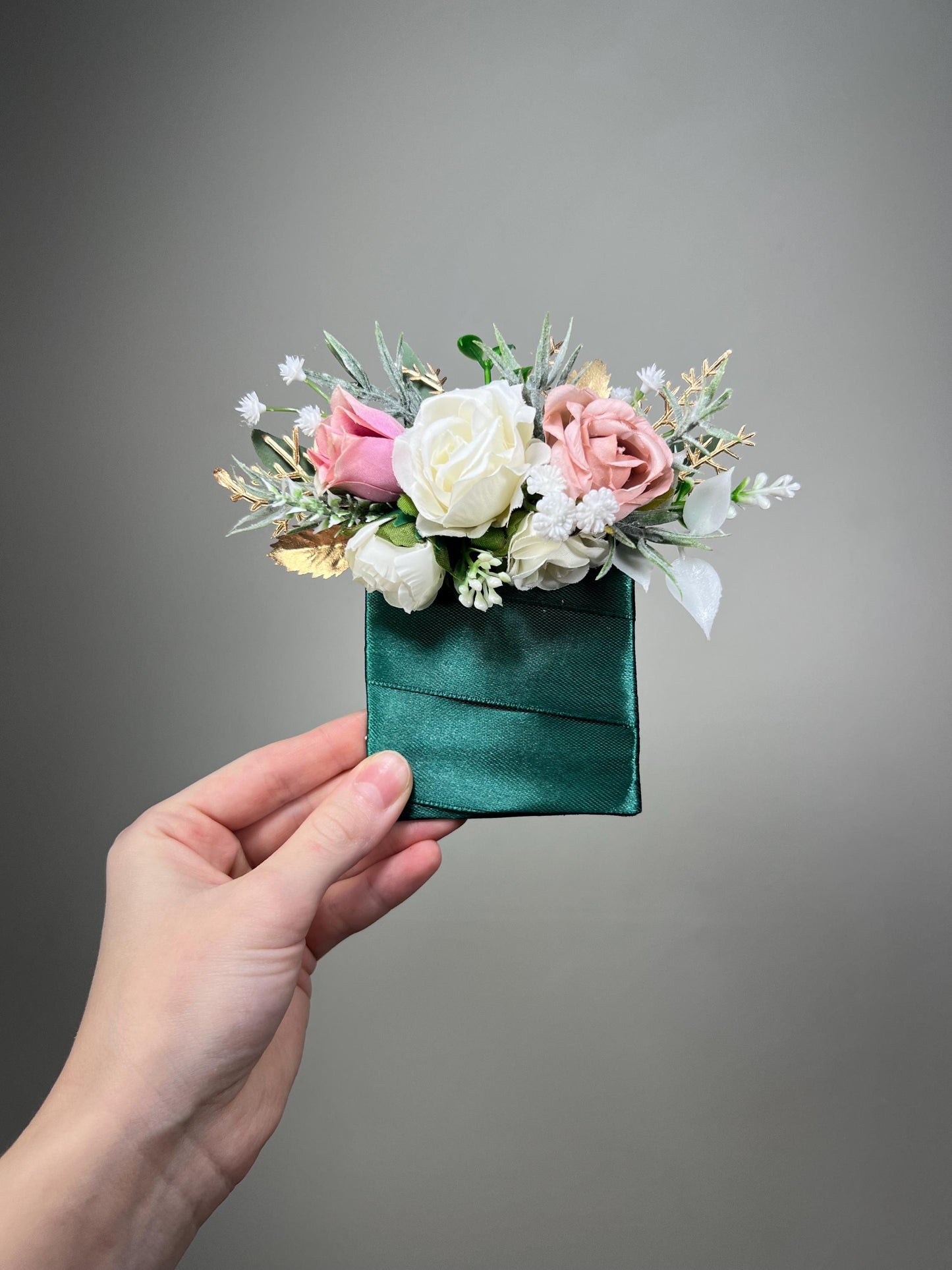 Blush Pocket Boutonnière Dusty Rose Wedding White Groom Square Boutonniere Gold Groomsmen Pocket Boutonniere Artificial Flowers Silk