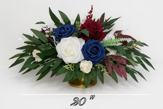 Burgundy Navy Wedding Bouquet With White Roses And Greenery Reddit
