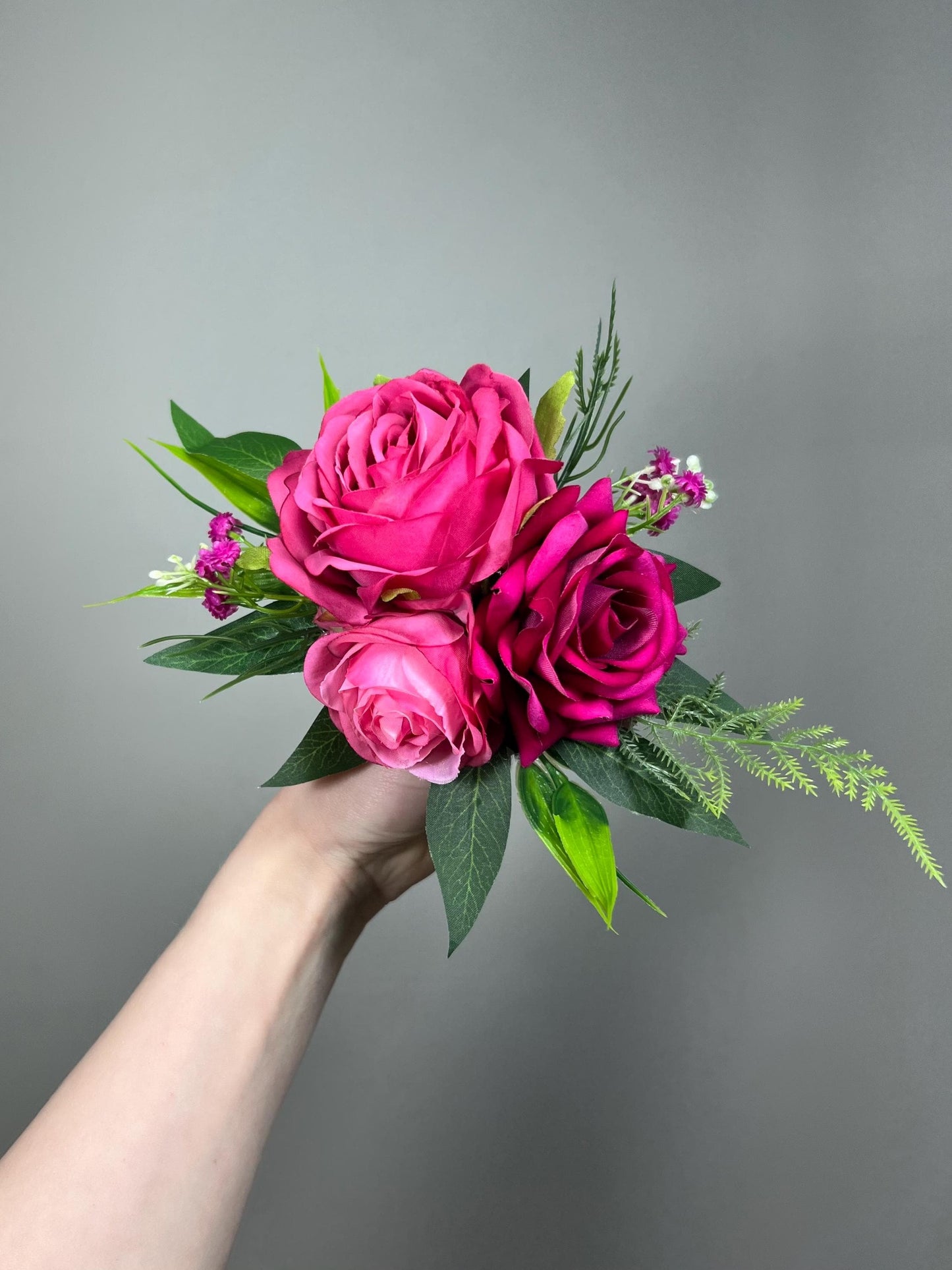 Hot Pink Fuchsia Cake Flowers, Pink Wedding Cake Decor, Floral Cake Topper, Silk Flower Cake Decoration, Rustic Cake Arrangement Faux Reddit