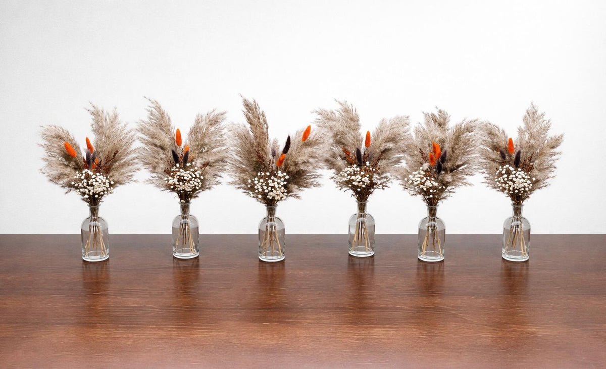 Pampas Grass Centerpieces, Boho Wedding Bud Vase Decor, Beige Neutral Fall Table Decor, Brown Terracotta Mini Bouquet Baby Breath Reddit