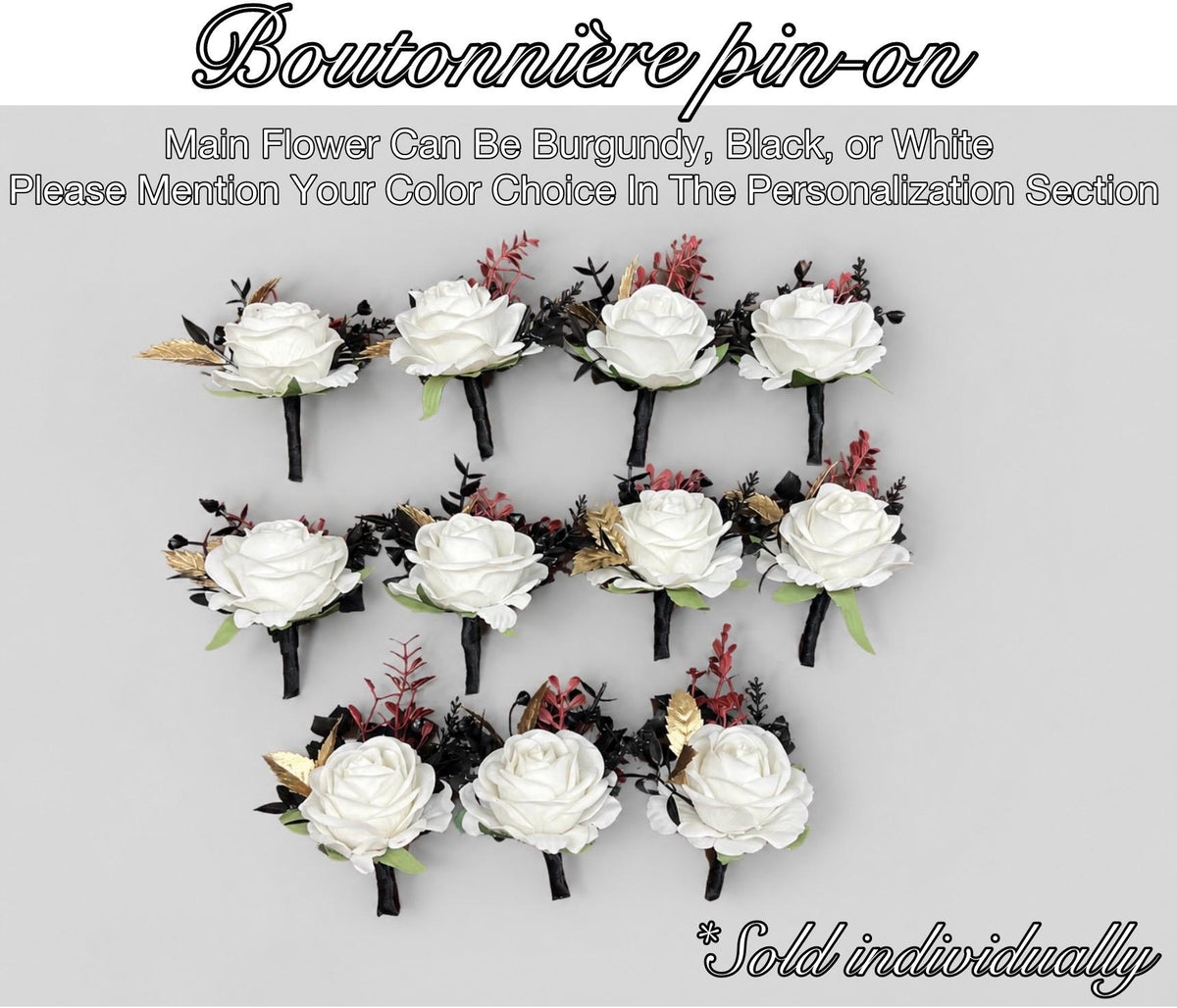 Black Corsage White Wedding Gothic Wrist Corsage Burgundy Bridesmaids Corsage Mom Black Corsage Burgundy Gold Accessories Artificial Flower