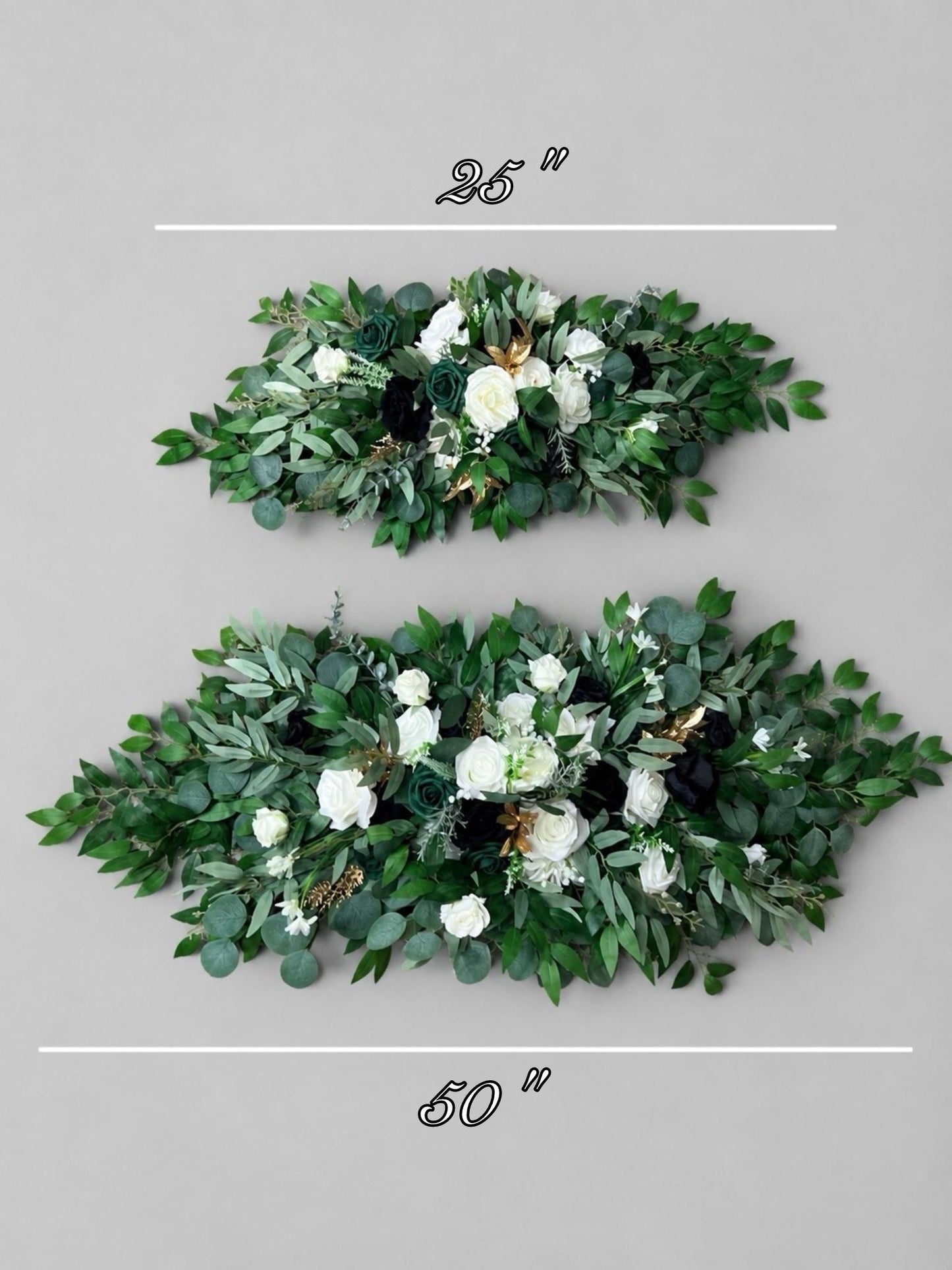 Emerald Green Arch Arrangement Wedding Arbor Arrangement White Black Arch Arrangement Backdrop White Emerald Green Wedding Arch Flowers