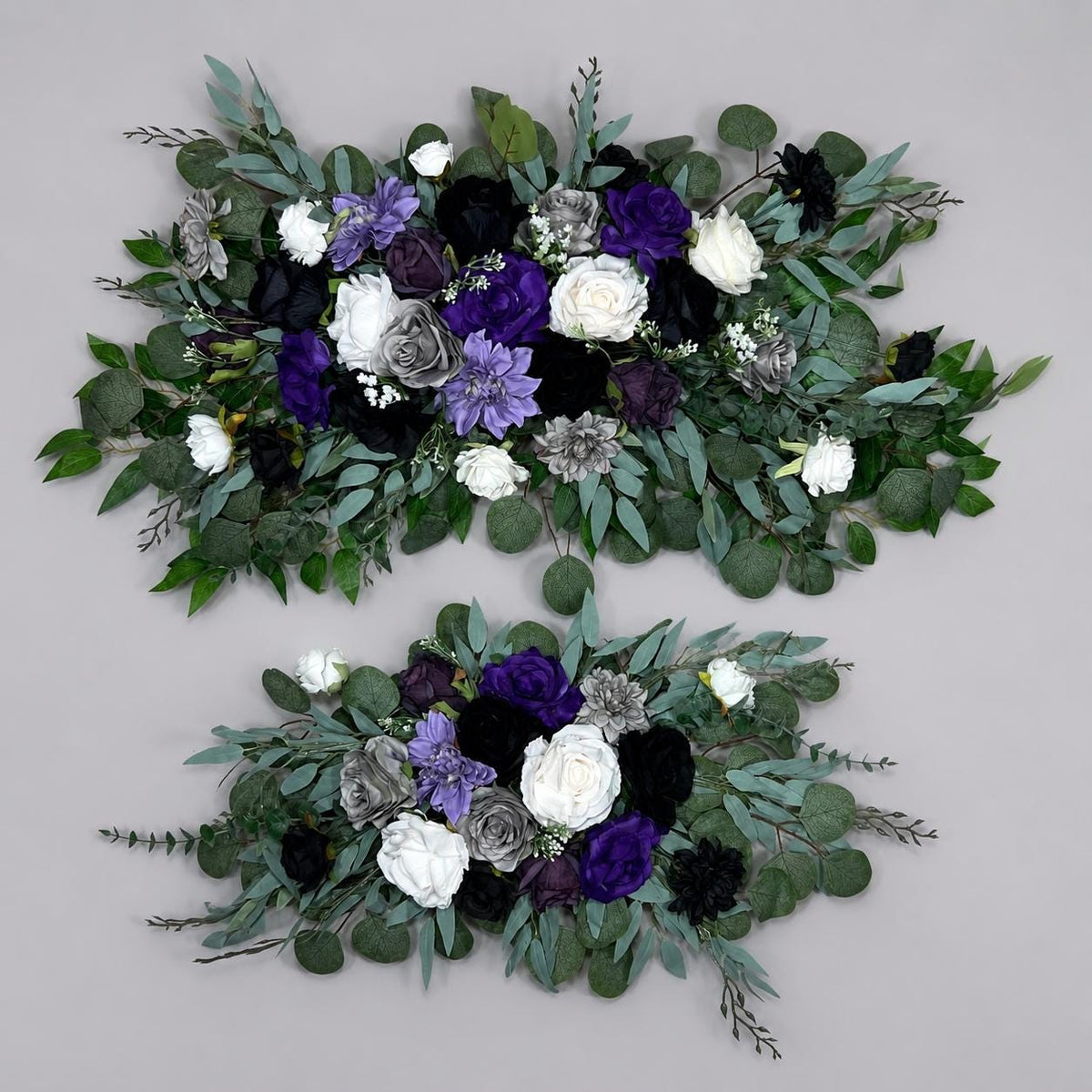 Black Purple Arch Arrangement Wedding Plum White Arbor Arrangement Dark Purple Royal Gothic Artificial Flowers Eucalyptus Greenery Reddit