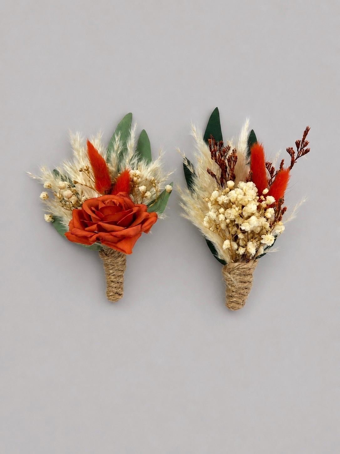 Terracotta Ivory Corsage, Wedding Fall Wrist Corsage, Burnt Orange Cream Bridesmaid Corsage, Rust Artificial Flowers Wristband Eucalyptus