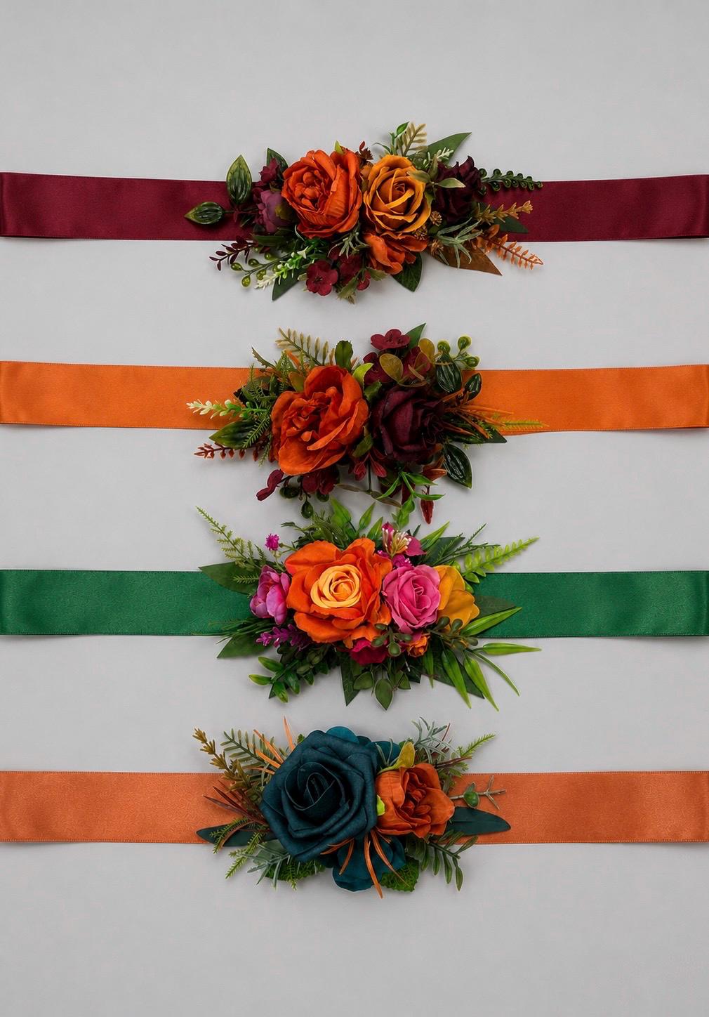 CUSTOM Flower Sash Belt, Flower Girl Sash, Wedding Rustic Floral Belt, Artificial Flowers Bridesmaids Sash, Baby Shower Sash