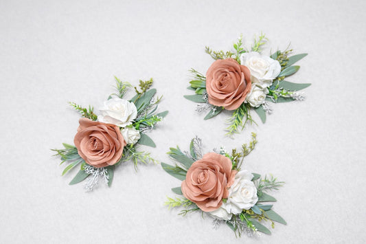 Dusty Rose Cake Flowers, Blush Wedding Cake Decor, White Ivory Dusty Rose Cake Topper, Rustic Cake Flowers Artificial Reddit