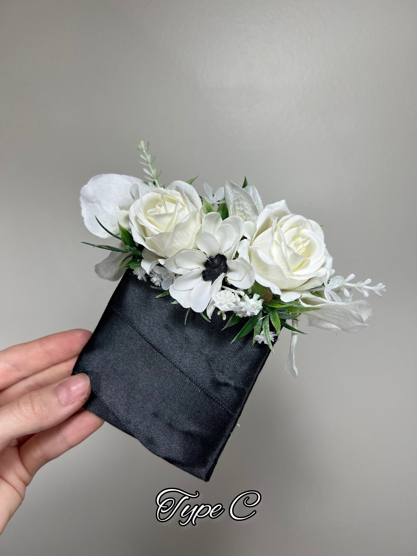 Wedding Pocket Boutonniere White Anemone Groom Boutonnière Squere Groomsmen Wedding Ivory Rustic Decor Artificial Flowers Anemone White