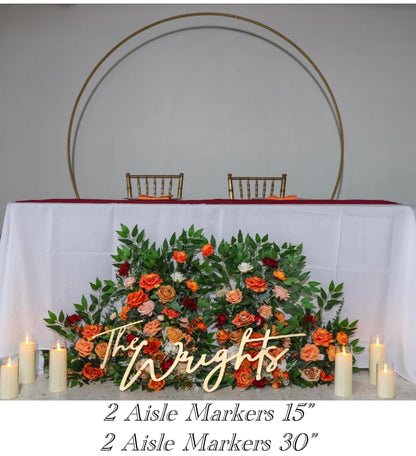 Aisle Flowers Orange Aisle Markers 20” Set of 2 Ground Arch Burnt Orange Wedding Burgundy Barrel Whiskey Decor Terracotta Aisle Flowers