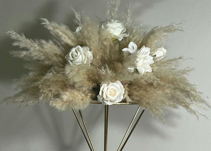 Boho Pampas Grass White Flower Centerpiece Flower Ball